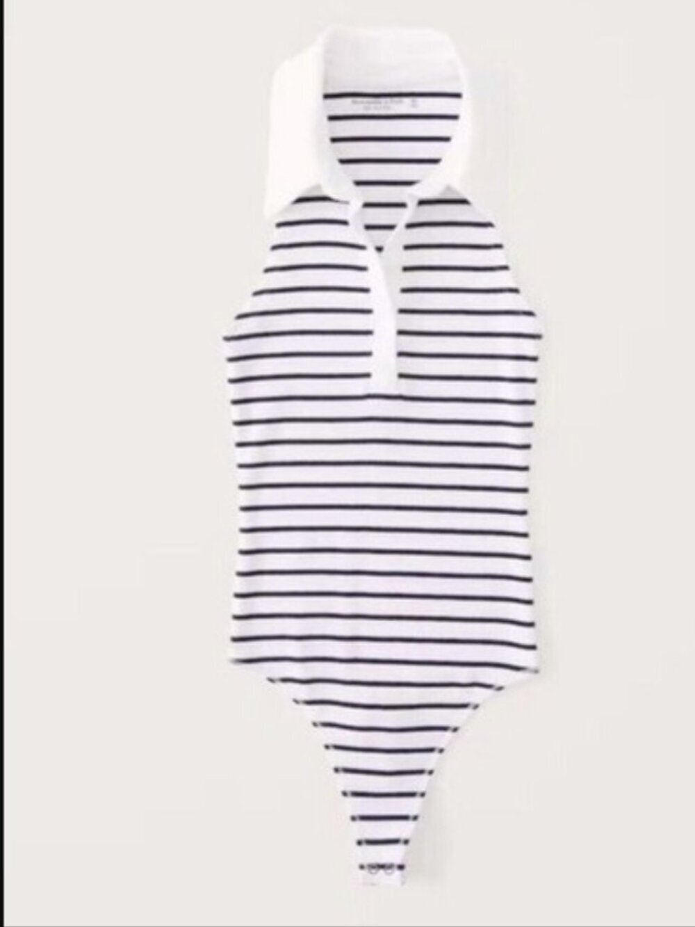 Abercrombie & Fitch Striped Ribbed Polo Tank Bodysuit Size M chic 90s preppy